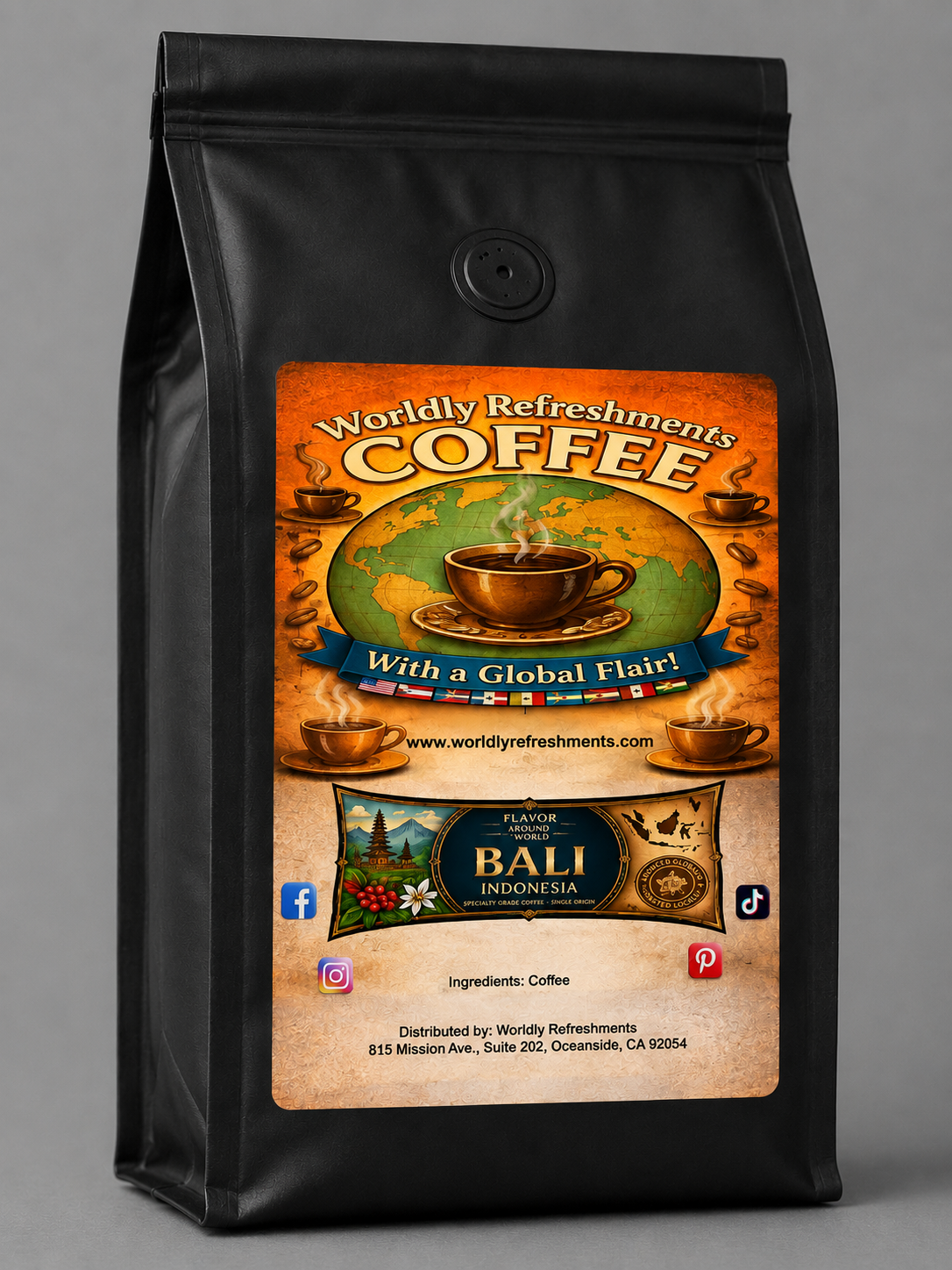 Bali Indonesia Coffee, Medium/Dark Roast