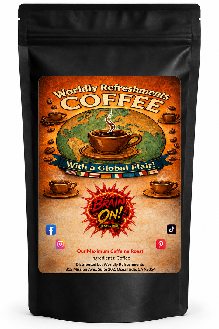 Brain On! medium-light roast coffee from Worldly Refreshments